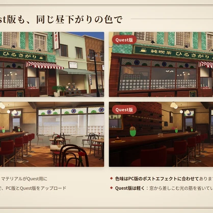 【リリース記念】【VRChatワールド】昼下がりの純喫茶 ― 商店街の喫茶店と、2階の住まい【PC・Quest対応】