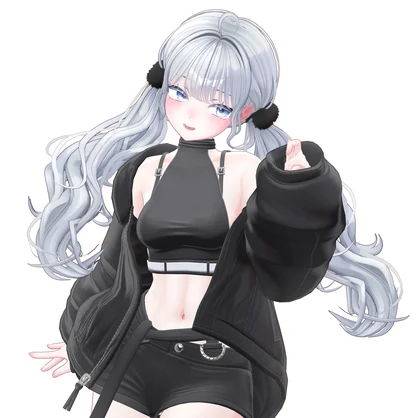 Wavy low twintail