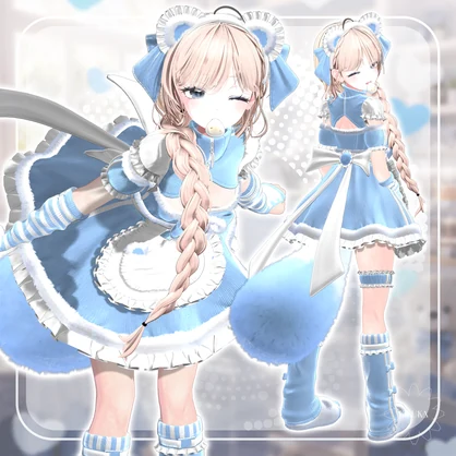 💙[15アバター対応]💙🦝Pocomochi🤍Set【VRChat向け衣装モデル】💙