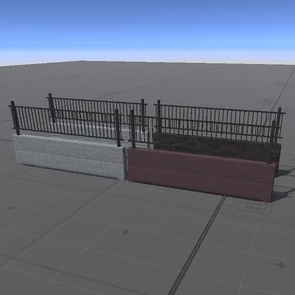 【3D屋外小物】レンガフェンス【VRChat向け】