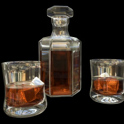 Whisky Cristal and Glasses
