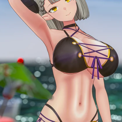 銀髪スーツの悪魔 メイネーラ VRChat向けオリジナル3Dアバター #e62f8b