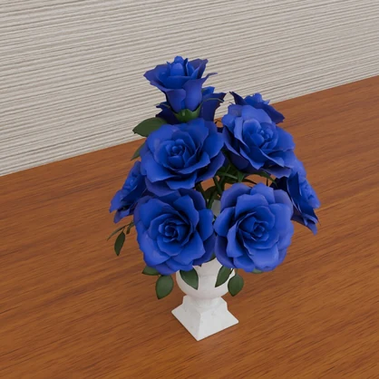 赤い薔薇と青い薔薇　花瓶セット　VRC対応室内装飾品～花シリーズ