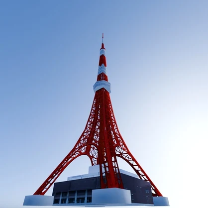 【3D小道具】333mの電波塔(ローポリ)