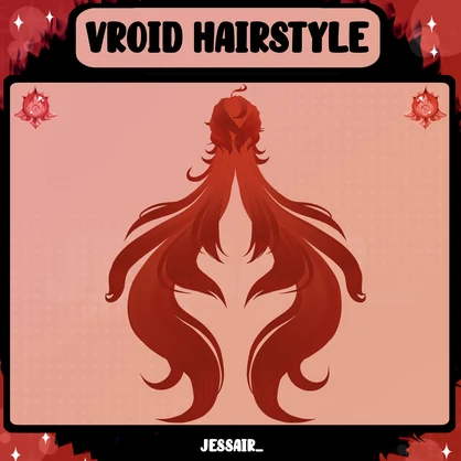 【VRoid 髪型 - Hairstyle Preset】Mavuika Hairstyle with PHYSICS | Long Female Hairstyle | Cute | Genshin Impact | Vtuber Girl |