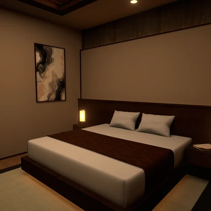 【VRChat想定】和モダンホテル客室 3D背景モデル