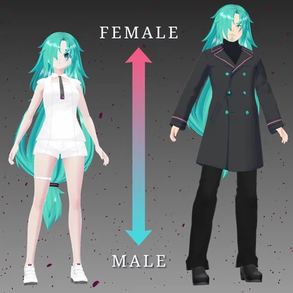 【VRoid】 Long loose tails Hair Preset