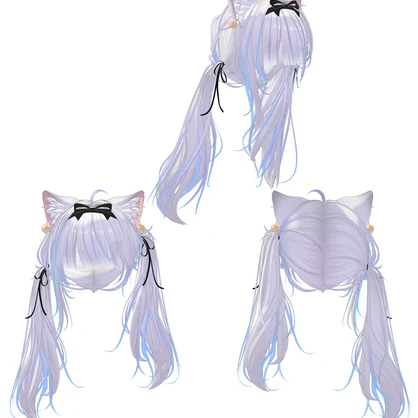 【猫ツインテールヘア専用】グラデーション&メッシュの変更
