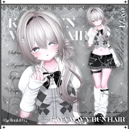 「VRC Hair」 Kaya Wavy Bun Hair ⠂⠂୨୧
