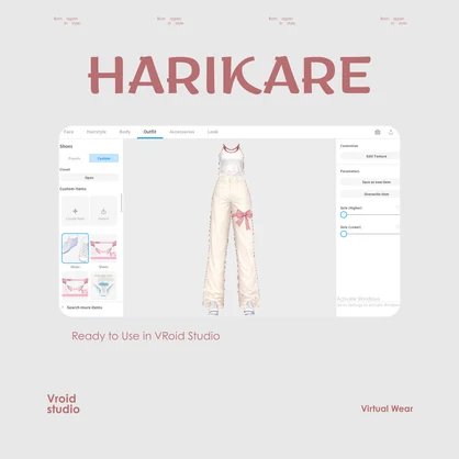 【VRoid Texture & Custom Item】しろリボンカジュアル