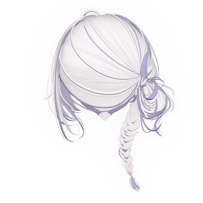 【Li-ne_Braided_Bun_hair】 - Highlights Color Texture
