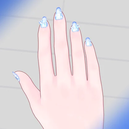 【VRC対応5アバター】IceCrystalNail【ネイルチップ】