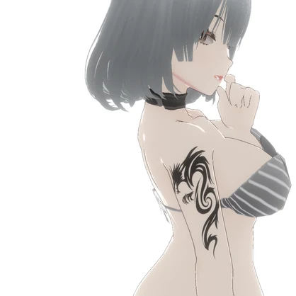 スパイラルドラゴンのタトゥーデカール - vroidテクスチャ・png/ベクター - Dark Sings