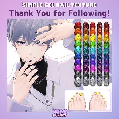 【無料/Simple Gel Nail】Thank You for 300 Followers! Free Nail Texture 🎉