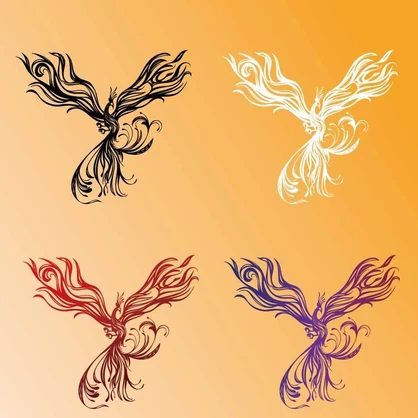 鳳凰の花 - トライバル風タトゥー - vroidテクスチャ高解像度png or aiベクター