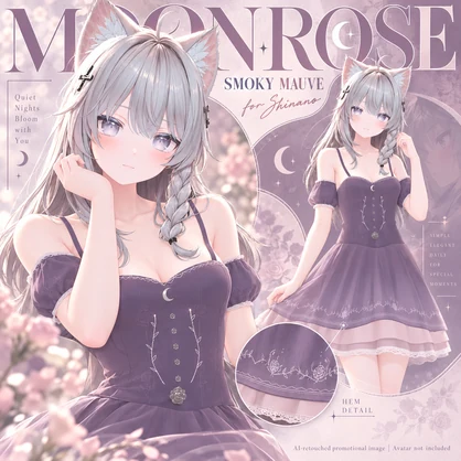 【しなの向け・全7色】MOONROSE｜きらめく月と薔薇のゴシックドレス【lilToon / MA】