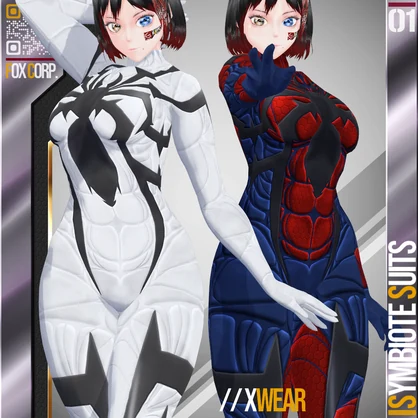 [FREE!][XWear対応] VRoid用 Thanks 5500+ Followers 記念シンビオートスーツ - Symbiote Suits 3Colors