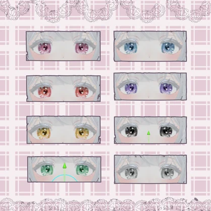 4アバター対応アイテクスチャ『はーとのおめめ』（しなの、マヌカ、萌、水瀬）/heart eye texture for 4 avatars (shinano,manuka,moe,minase))