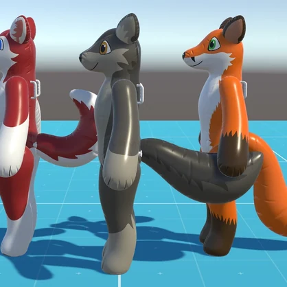 Slim Inflatable/Pool Toy VRChat Avatar Pack: Fox, Wolf, Husky