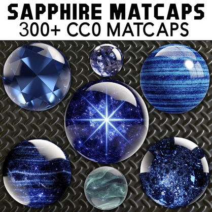 300+ Sapphire Blue Matcaps 💙 CC0 商用利用可 💙 Pixel Place 💙