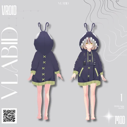 Pull Bug Hoodie Outfit | VRoid Studio カスタムアイテム