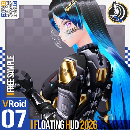 [VRoid] 色調設定可能 浮遊式ヘッドアップディスプレイ 2026 - Floating HUD 2026