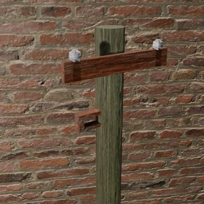 【3Dモデル】木製電柱（wood utility pole）