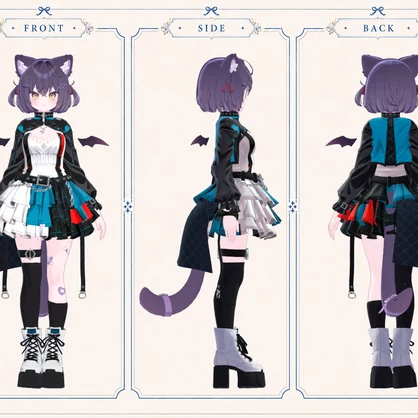 Nocturne Riot Outfit【6アバター対応 】 - エモートパレット