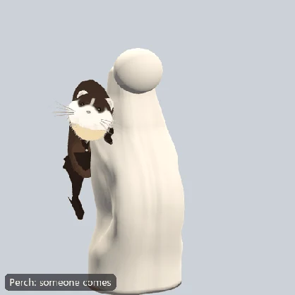 【VRChat・MA対応】肩のりフェレット なでると喜ぶ肩の上の相棒 / Shoulder Ferret