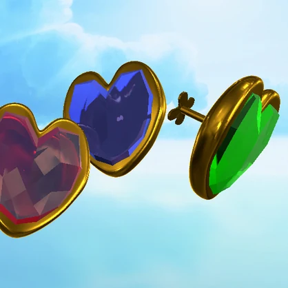 SALE (PC) Cute Heart Gem Earrings for VRChat Avatars