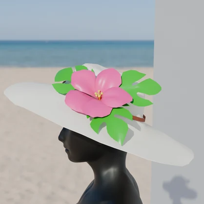 【Blender】ハイビスカスの帽子 Hibiscus hat【VRChat】