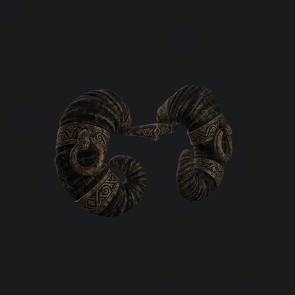 【MA対応】真鍮装飾の螺旋羊角 / Ornate Ram Horns