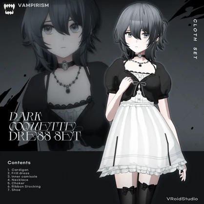 Dark coquette dress set [VRoid]