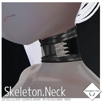 [VRChat] Skeleton.Neck (頚椎の装飾品)(アバター4対応)【3Dモデル】