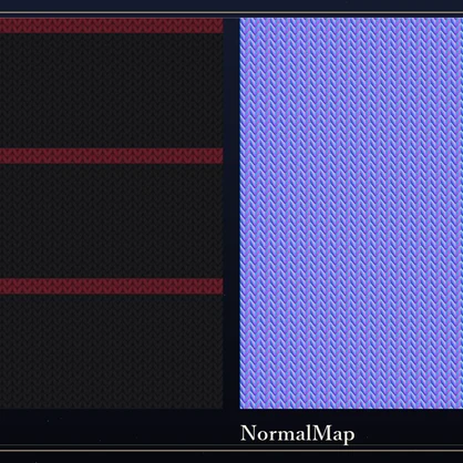 【シームレス】ブラックニット ボーダー生地 - Black Knit Border Fabric【VRChat/lilToon】