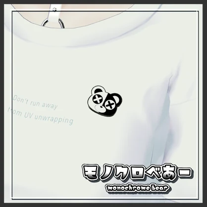 【無料】モノクロべあー ヘアピン/ピンバッチ【VRC】