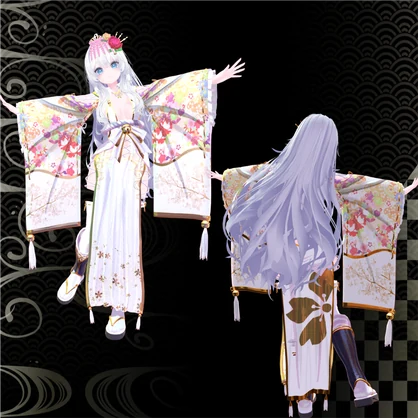 【6アバター対応】花鳥風月巫女ドレス【MA対応】