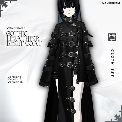 Gothic leather belt coat set [VRoid]