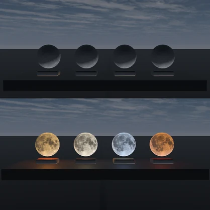 【VRChat / PCVR】【FREE】Moon Lamps — 4 Variants｜Interactive ON/OFF