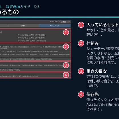 【VRChatワールド用】しま模様の熱帯魚3種「湖」デマソニ・ゼブラティラピア・パラダイスフィッシュ【PC/Quest対応】