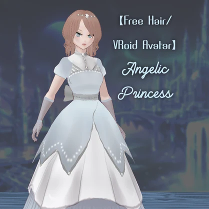 【Free Hair/ VRoid Outfit】 Angelic Princess Avatar & Gown / ルミナドレス