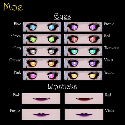 [14 Avatars] Shinigami Eyes and Make Up Textures