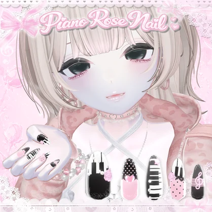 【13Avatars】 Piano Rose Nail 🎹