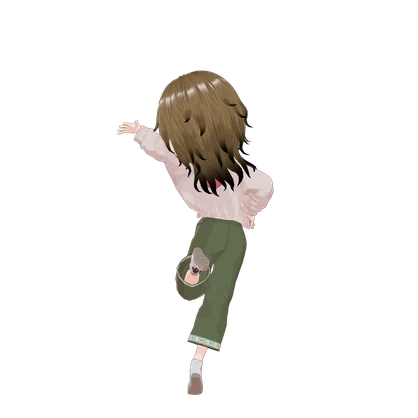 揺れるバンダナの女の子