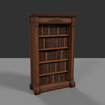 【Victorian Collection No.008】装飾本棚＆本116冊セット / 3Dモデル（VRChat・Unity・Blender対応）