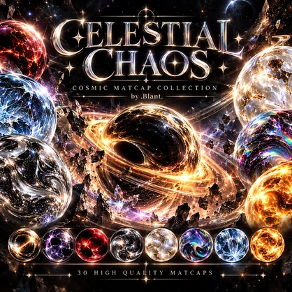 ✦ Celestial Chaos – Cosmic MatCap Collection + BONUS✦