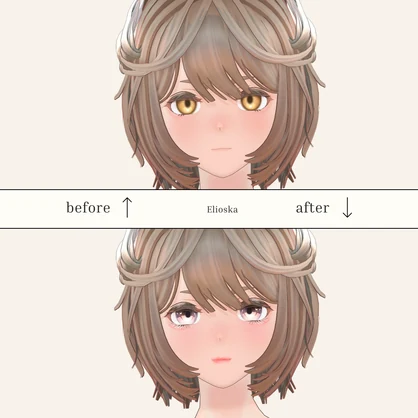 簡単導入◇Elioska（エリオスカ）-専用◇メイク+目テクスチャ◇make up+eye Texture