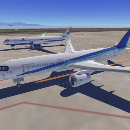 【VRChat想定3Dモデル】B-A350Low【ワールド遠景用オブジェクト】