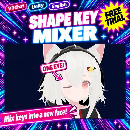 Shape Key Mixer — Mix shape keys into a new one, or split a blink into winks [VRChat / Unity] (Free trial available)