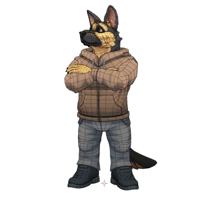 Jesse the GSD - VRChat & VTuber Avatar (VRM Included) - v2.0